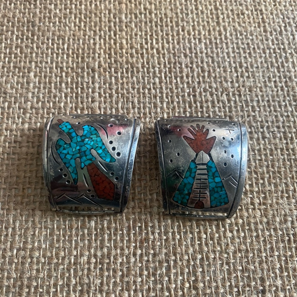 Sterling silver Native American vintage, watch tips